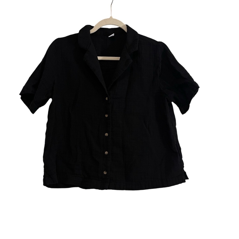 Old Navy Women’s Black Linen Shirt Size Small